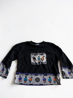 Vintage Canadian Kids Shirt Asian Print Size 5 Made In Canada